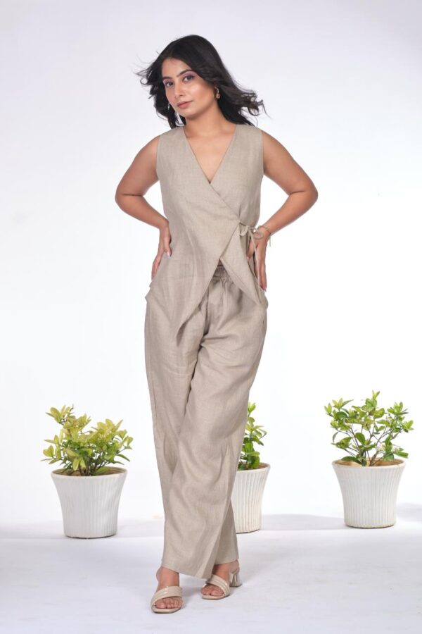Sand Beige Linen Co-ord Set - Image 3
